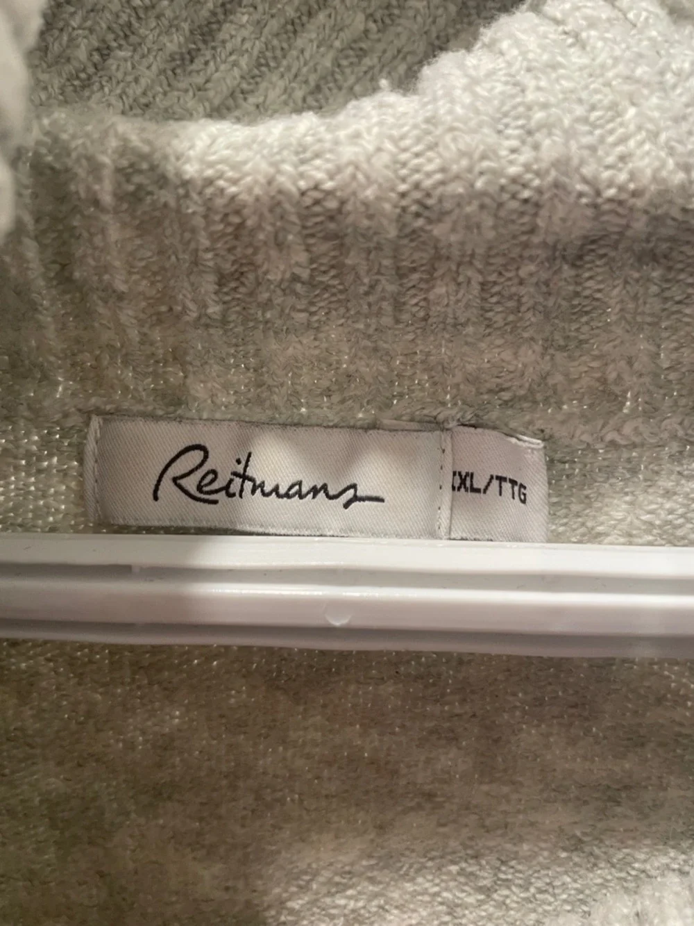 Reitmans Gray and Cream Cowl Neck Colorblock Sweater - Picture 2 of 5